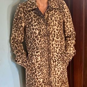 J.Crew Vintage Y2K Leopard Print Wool Coat